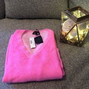 J.Crew Hot pink 100% cashmere sweater vneck